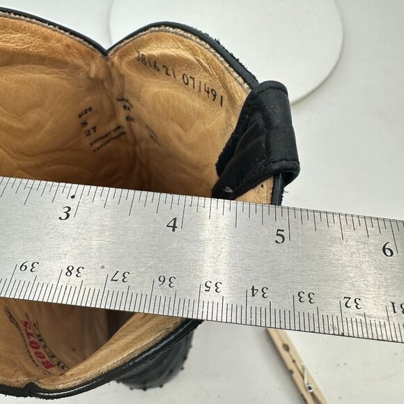 Los Altos Western Wear Men Size 8EE Black Leather Pointed Toe Cowboy Boot - Picture 12 of 13